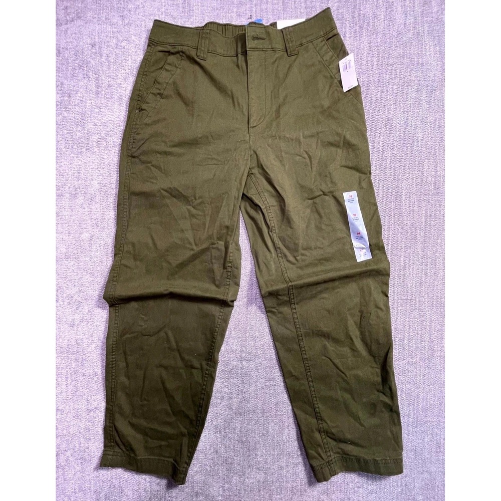 Old Navy OGC Chino Pants Womens Medium Olive Green High Waisted Tapered Straight